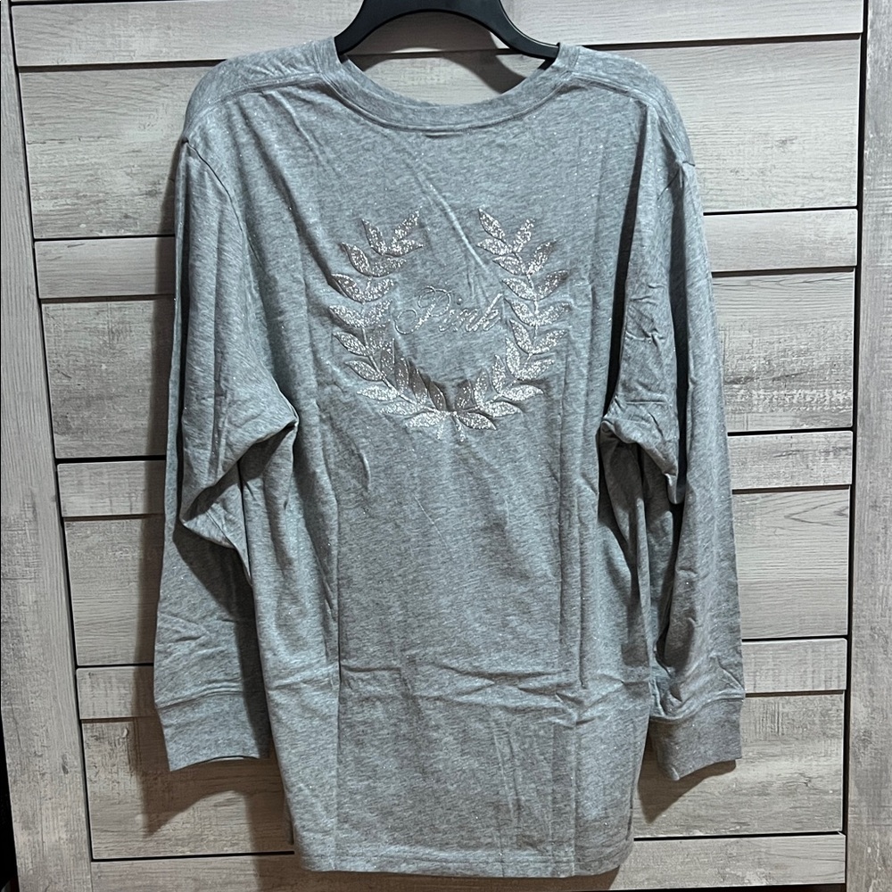 Victoria’s Secret PINK Long Sleeve Glitter Tshirt Size M